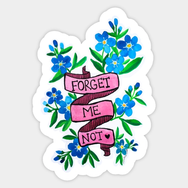 Forget me not blue flowers Sticker by SanMade